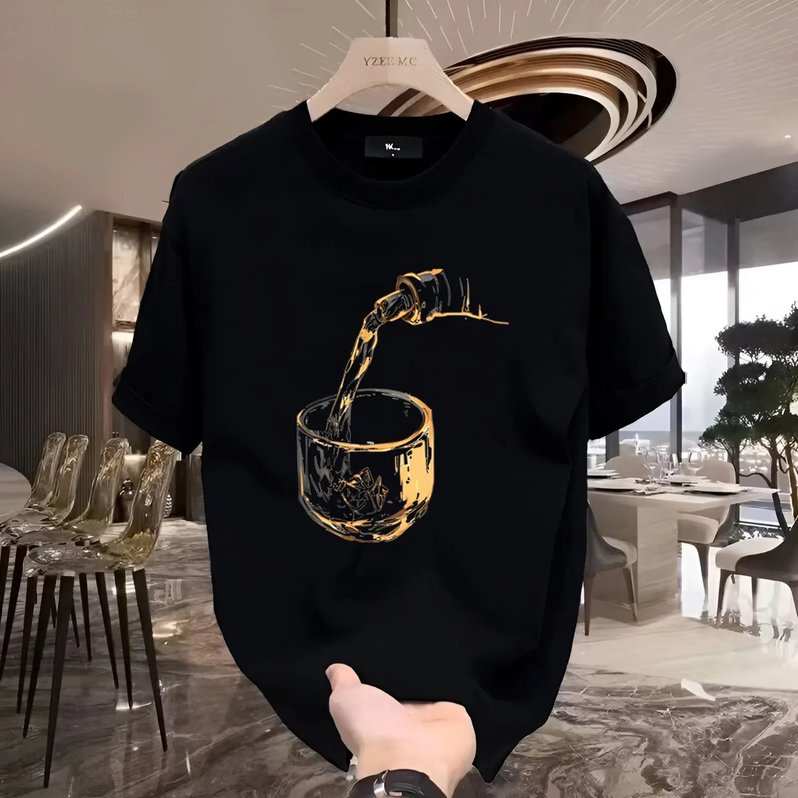 Áo thun nam nữ, tay lỡ form rộng in hình đa dạng, áo thun unisex, thời trang hot mùa hè-1683 Menswear Cotton Cổ Tròn