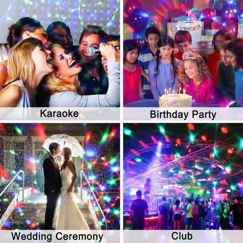 7 Colors Strobe Light Sound Activated Stage with Remote Control Disco Ball Lamps for Home Room Parties Kids Birthday Wedding Bar 6