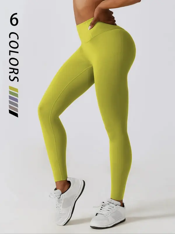 Women's Tummy Control Solid Color High Waist Sports Glam Leggings, Casual Curvy Comfy Breathable Skinny Pants for Yoga Gym Workout Running, Ladies Sportswear Fits for Fall & Winter, Yoga Pants Activewear, Workout Bottoms, Sporty Leggings 4