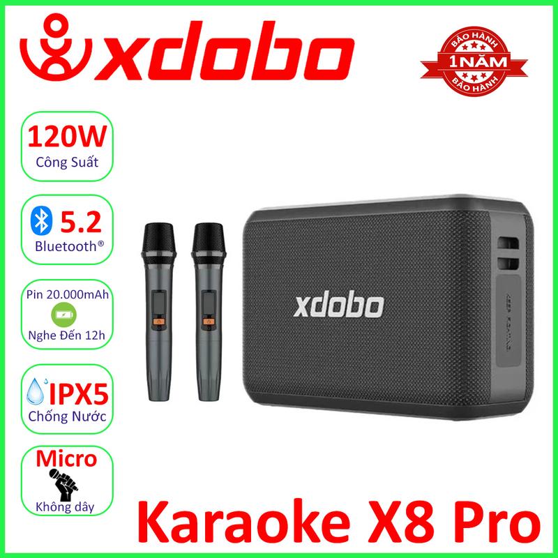 Loa Bluetooth 5.2 Xdobo X8 Pro Công Suất 120W Kèm 2 Mic Hát Karaoke Tích Hợp Viên Pin 20000mAh, Chống Nước IPX5 Củ Loa Kem Nghe Nhạc x8 pro loa  bluetooth loa _ di động