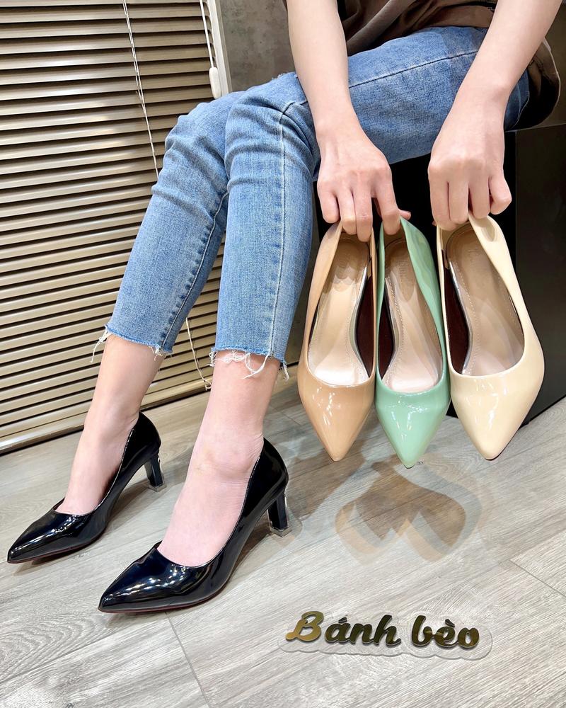 Product Introduction of Giày Cao Gót Nữ MŨI trơn Giày búp bê mũi nhọn nữ tính cao 5p và 7p - size 35 - size 40 mã Cotron Shoes 26