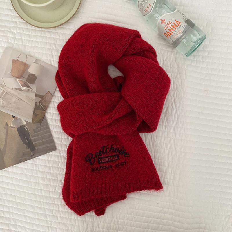 Product Introduction of Winter Warm Scarf For Women Fashion Letter Knitted Wool Yarn Neckerchief Muffler Female Shawl Neck Wraps 20