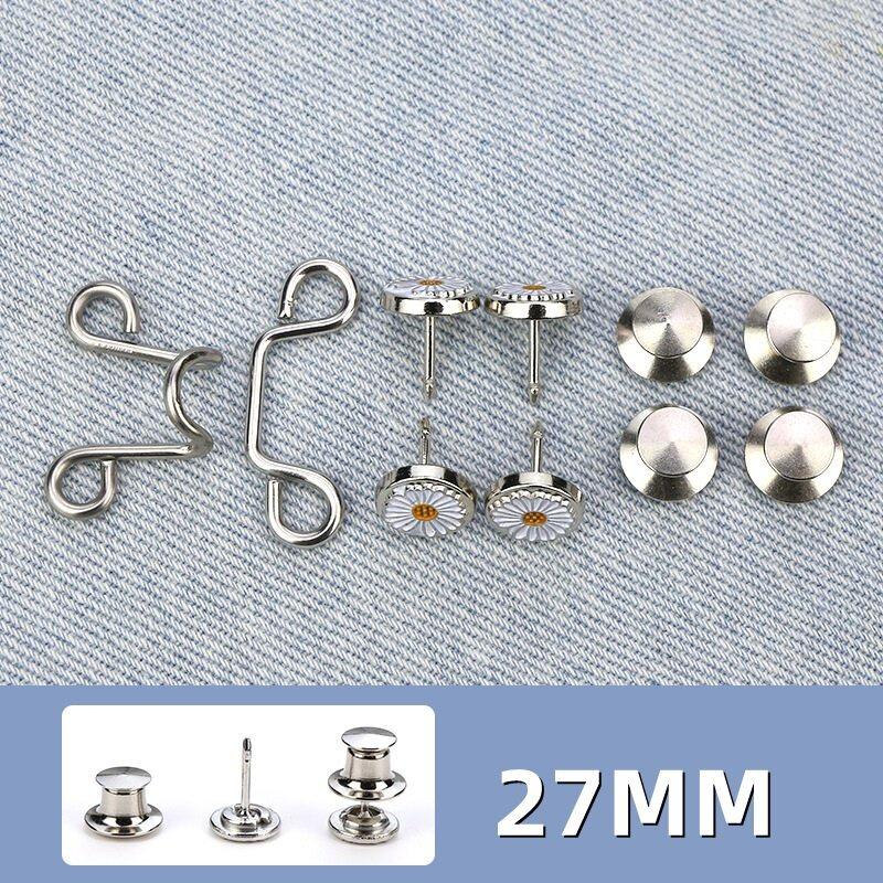 Kancing Pengecil Jeans Logam Simpel Adjustable Motif Bunga Daisy GROSIR 8