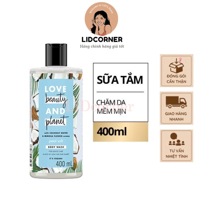 Sữa tắm chăm da mềm mịn Love Beauty and Planet với dừa tươi organic 400ml