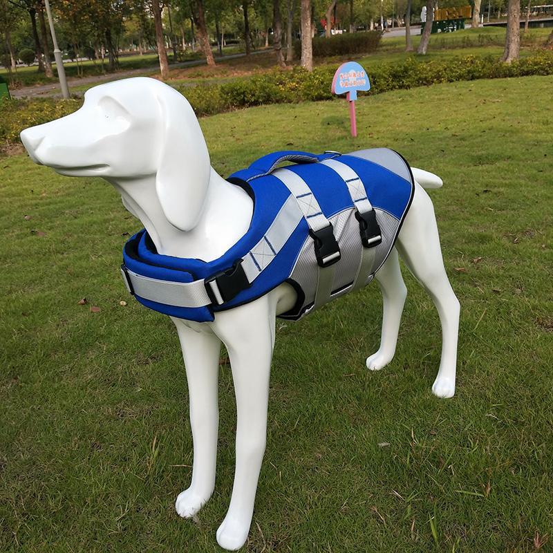 Product Introduction of Dog Life Jacket Pet Safety Rescue Swimsuit Dog Surfing Swimming Clothes Summer Vacation Oxford Breathable Bulldog Safety Clothes 29