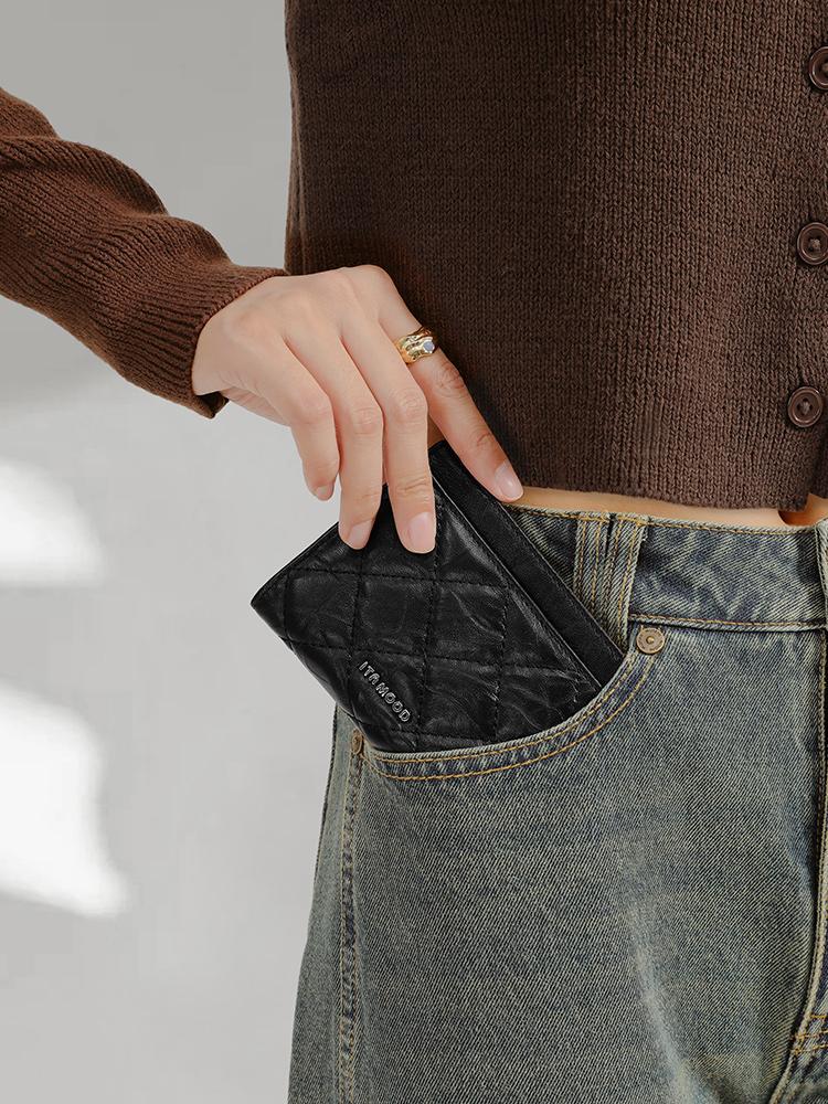 Product Introduction of ITAMOOD Genuine Leather Wallet Clutches Card Bag Integrated Anti Demagnetization Purse Short Women's Compact Zero Wallet 12