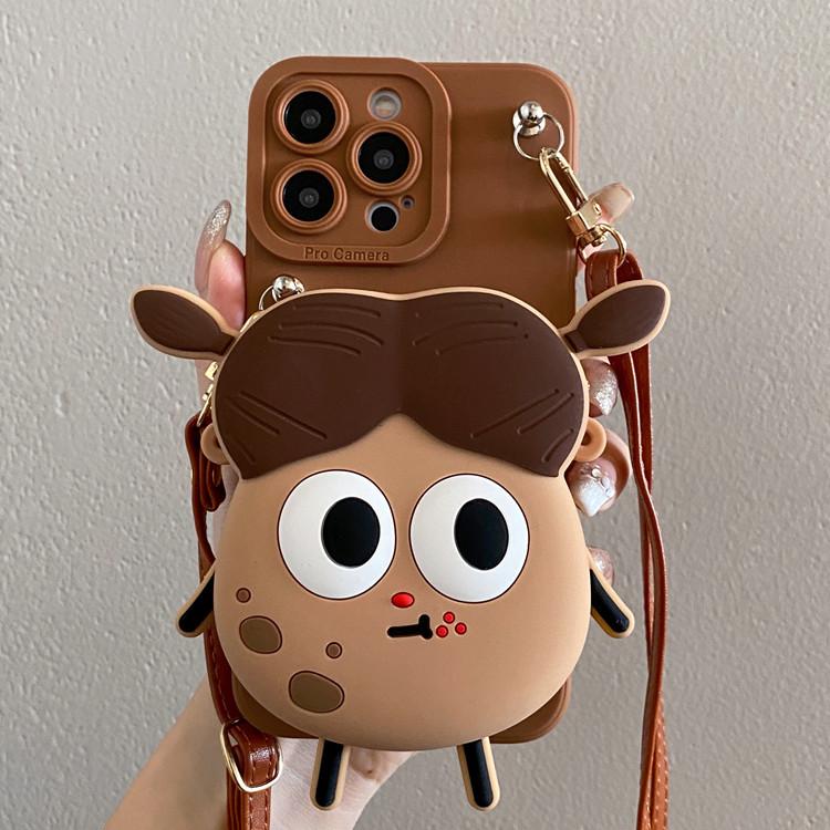 Ốp Điện Thoại, Dành Cho Iphone 15, 14, 13, 12 Mini, 11 Pro Max, 5, 5s, 5se, 6, 6s, 7, 8 Plus, X, Xs, Xr, Thiết Kế Hoạt Hình Dễ Thương, Silicon, Quạ Khoai Tây, Zero Ví, Ốp Vỏ Bảo Vệ Chống Sốc, Có Dây Treo