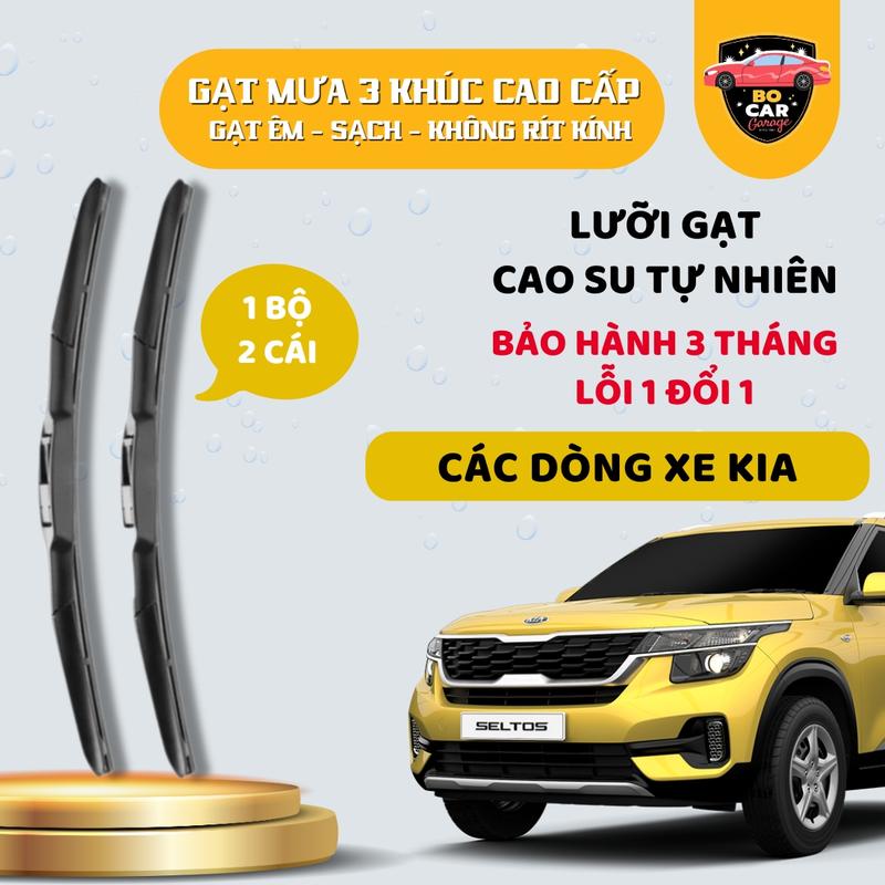 Gạt Mưa 3 Khúc Dòng Xe KIA | luoi Gạt Cao Su Cao Cấp Gạt Sạch Trong Kính ,Gạt Êm Không Kêu