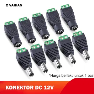 Konektor DC 12V Power Adaptor Male Female Jack Sambungan Socket Adapter CCTV Kamera Led Strip Pompa Air Mini 5.5mm x 2.1mm Plug