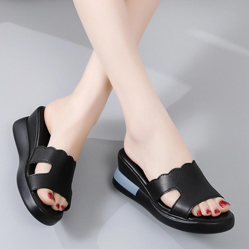 Product Introduction of Sandal Wedges Wanita Fashion Kekinian 2024 - Tinggi Hak 5 Cm - Sendal, Cewek 8