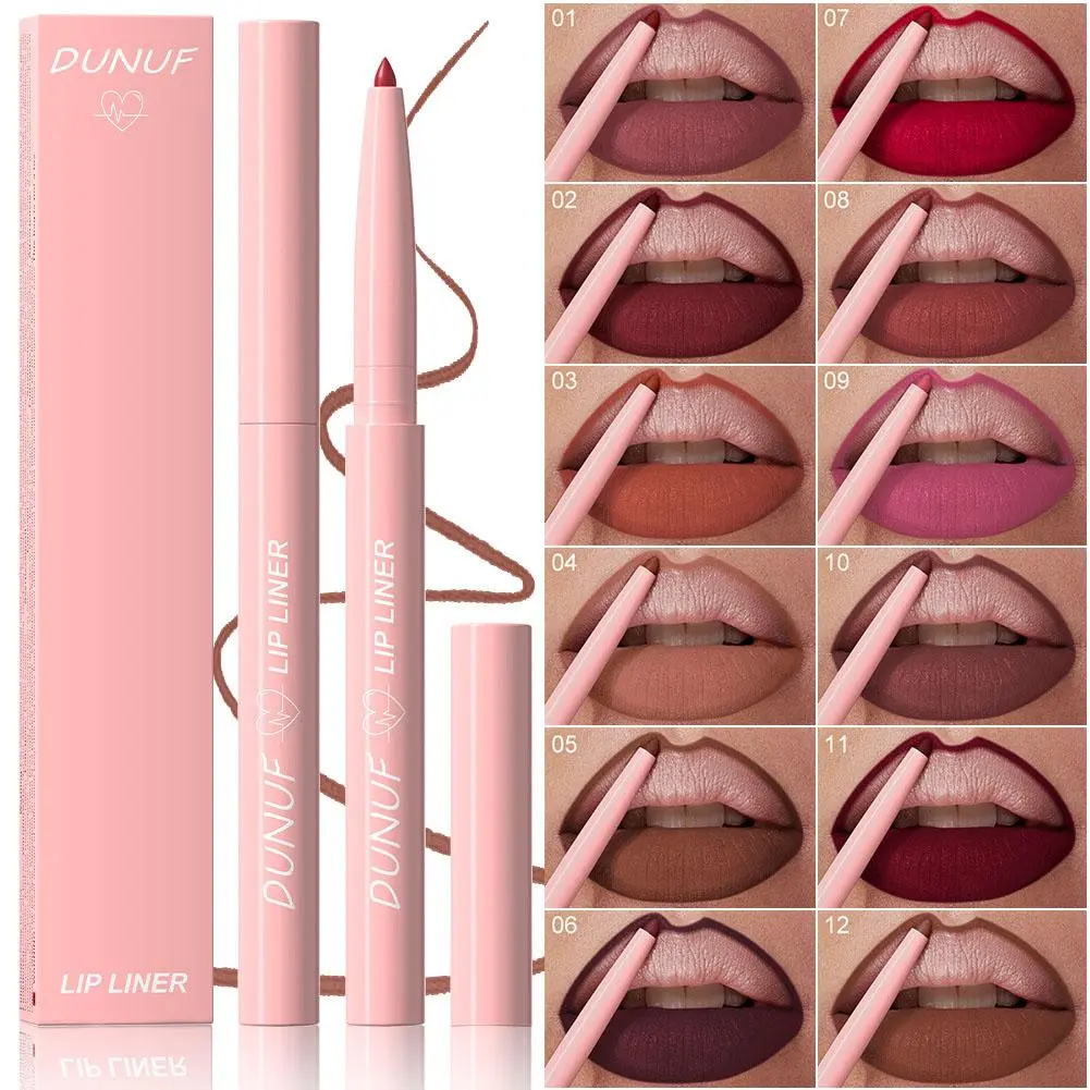 12 Color Velvet Matte Lip Liner Waterproof Matte Lipstick
