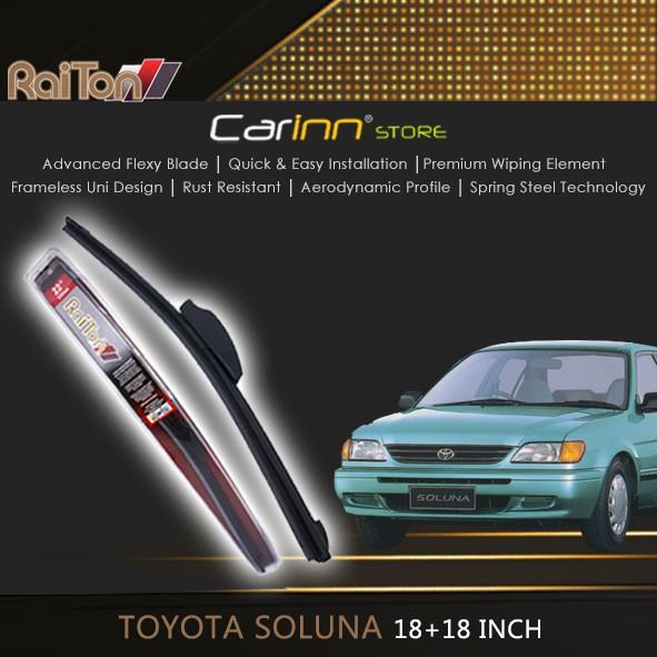 Gambar Raiton Sepasang Wiper Frameless Full Karet Kaca Depan Toyota Soluna 18" & 18" -2 Buah dari Carinnstore Kota Administrasi Jakarta Pusat Tokopedia