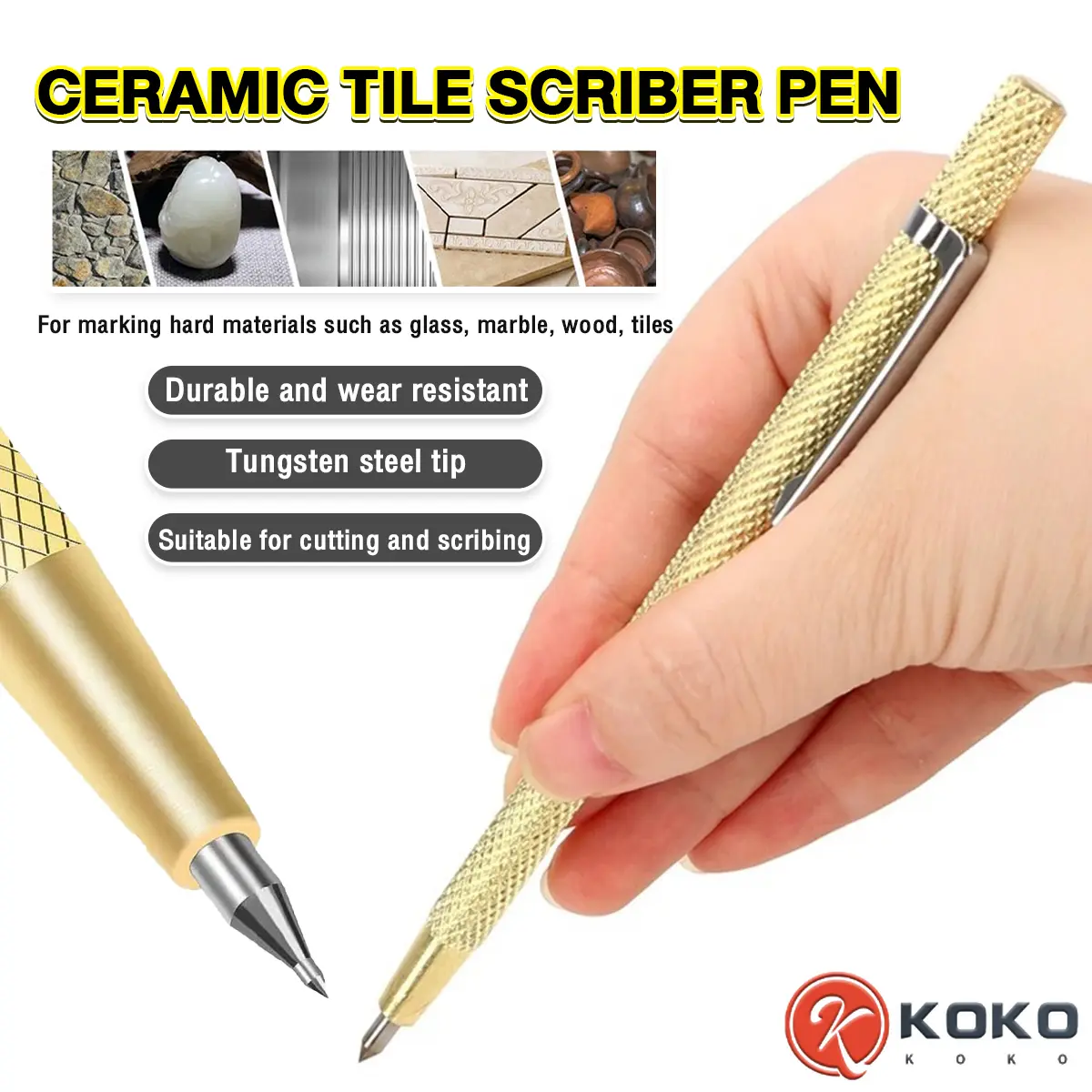 Ceramic Tile Scriber Pen Metal Scribe Tool for Metal Sheet/Glass ...