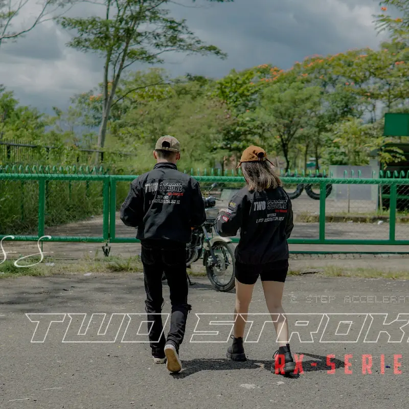 Jaket two stroke rx series  brutall original voll 1 , jaketbrutall jaket rxking  jaket touring Hitam Santai Santai Santai anti 3
