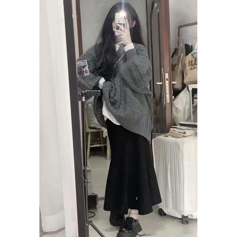 Product Introduction of Bộ Đồ Áo Len Dệt Kim, Phong Cách Nhẹ Nhàng, Dành Cho Nữ, Mùa Thu Và Mùa Đông, Phong Cách Hàn Quốc Mới, Váy Đuôi Cá Bó Sát Giấu Flab, Bộ Đồ Hai Mảnh 6