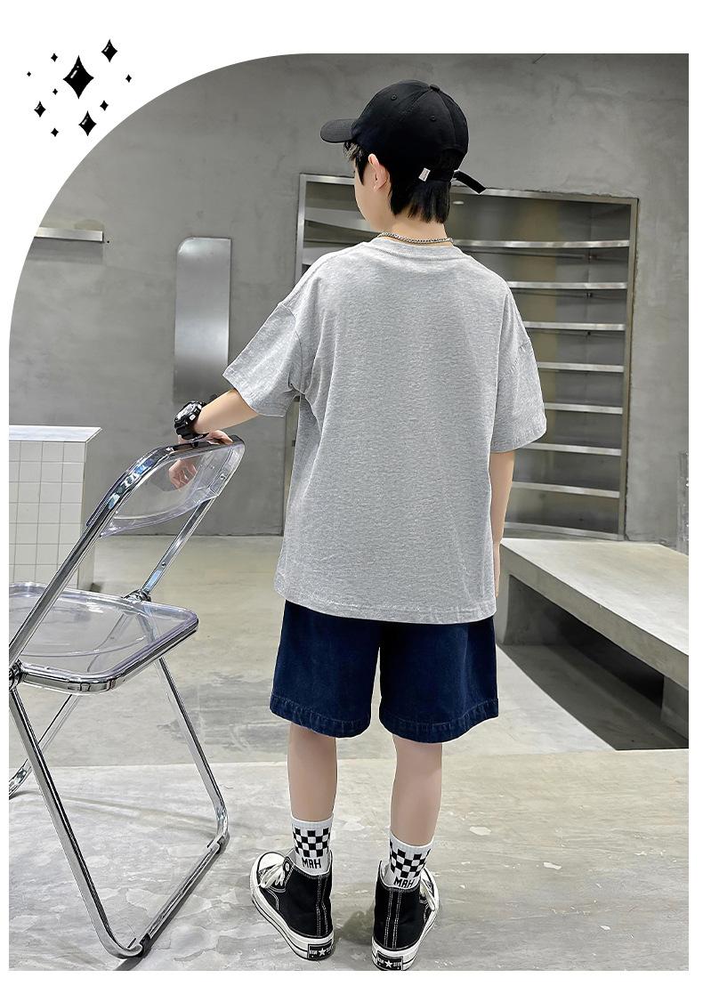 Product Introduction of Boys' Short Sleeve T-Shirt Summer 2025 New Children's Cotton Summer Boys' Trendy Top 17