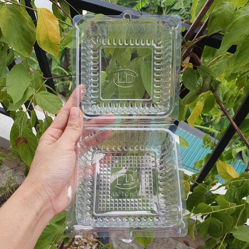 SET 100 HỘP NHỰA TRONG H05 PET 13x13x8 cm - Đựng bánh ngọt, hoa quả, đồ ăn...