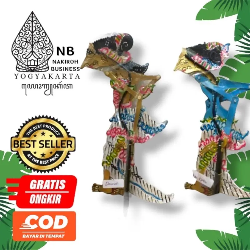 NAKIROHBUSINESS Wayang Kulit Asli Drupadi Kuntih Sepasang Ukuran 30cm Mini 0
