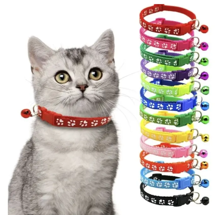KALUNG HEWAN LONCENG / KUCING ANJING / Tali Leher Anjing Kecil Pet Collar Dog Puppy Kitten Adjustable Motif Tapak Kaki paw 1
