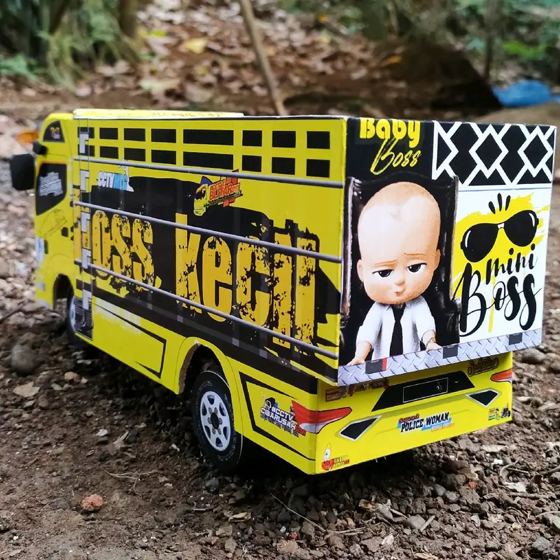 mainan anak miniatur truk bos kecil/truk oleng parah Set Hadiah Pendidikan Toy Kayu 1