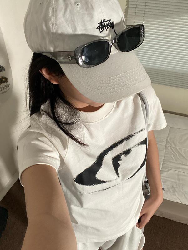 Áo thun nữ baby tee kiểu raglan 100% cotton / WOMEN-FURISTIC SPRAY LOGO TSHIRT 5