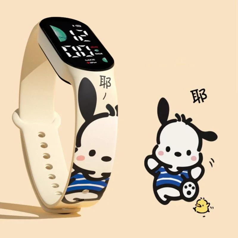 Đồng Hồ Điện Tử, Phim Hoạt Hình Anime Sanrio, Thiết Kế Pochacco Và Cinnamoroll, Phong Cách Kawaii Thích Hợp Cho Trẻ Em Và Học Sinh, Đồng Hồ Thể Thao LED, Silicon In Hình 1
