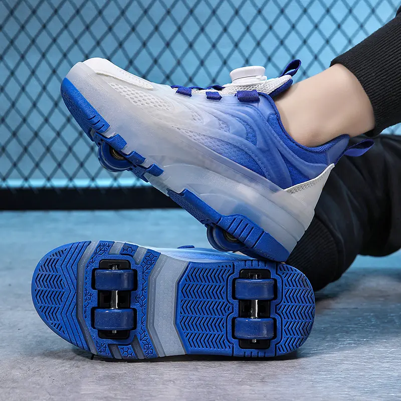 In Stock Children's Roller Skates Skates the Skating Shoes in Stock Children's Roller Skates Skates the Skating Shoes Boys Heelys Rotating Buckle Children's Detachable Four-Wheel the Skating Shoes Student Sports Skates Shoes with Wheels