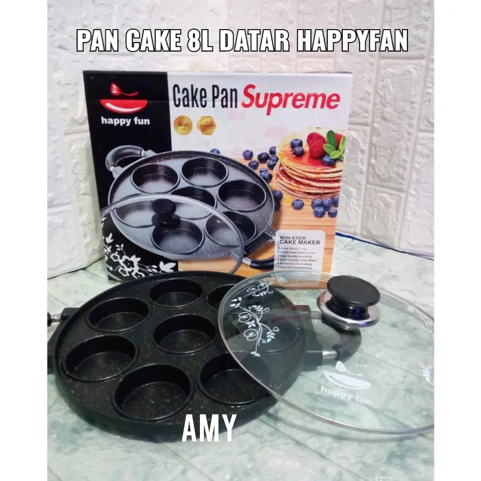 PAN CAKE 8 LUBANG DATAR HAPPY FUN. Kitchenware