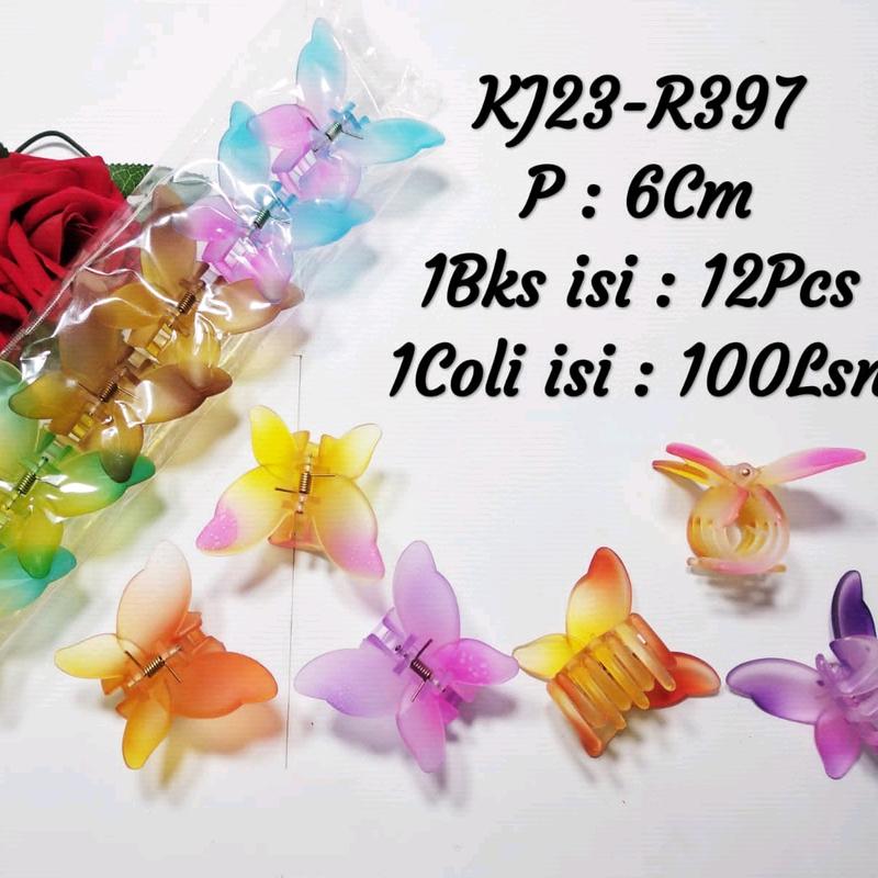 Jepit Salon Kupu" Warna Sembur Import 1 lsn 0