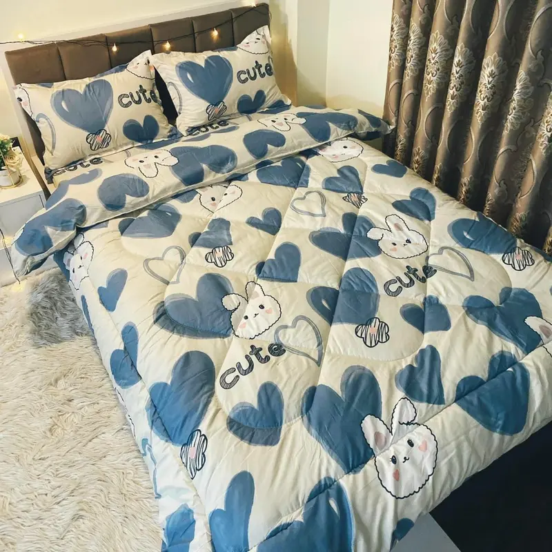Set 5 món Chăn Phao Cotton Poly, Mền Trần Bông 3 Lớp, Nhiều Mẫu Mã, Ấm Áp 1