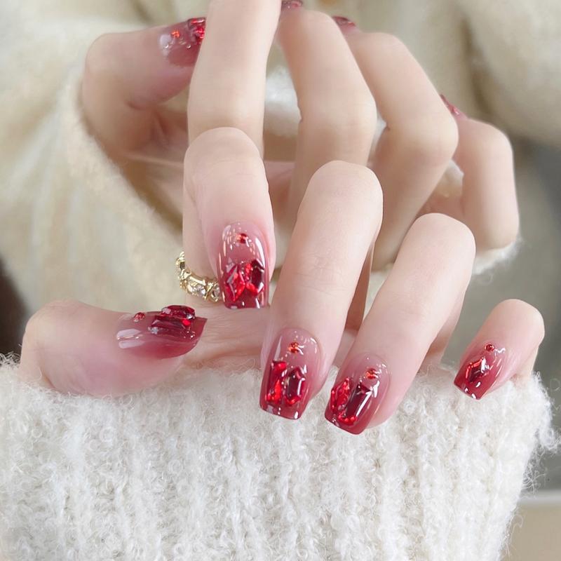 Mã Đ027 Nail Thạch Đính Đá Đỏ Hin Nail Cao Cấp