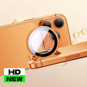 Luxury Cosmic Orange Color Pelindung lensa kamera for IPhone 17 Pro Max 17 Pro Air Metal Ring Camera Lens Protectors Glass Camera Lens