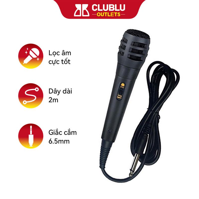  -CLUBLU- Micro Có Dây Karaoke Jack 6.5mm Nhỏ Gọn Dùng Cho Loa Bluetooth Loa Di Động 