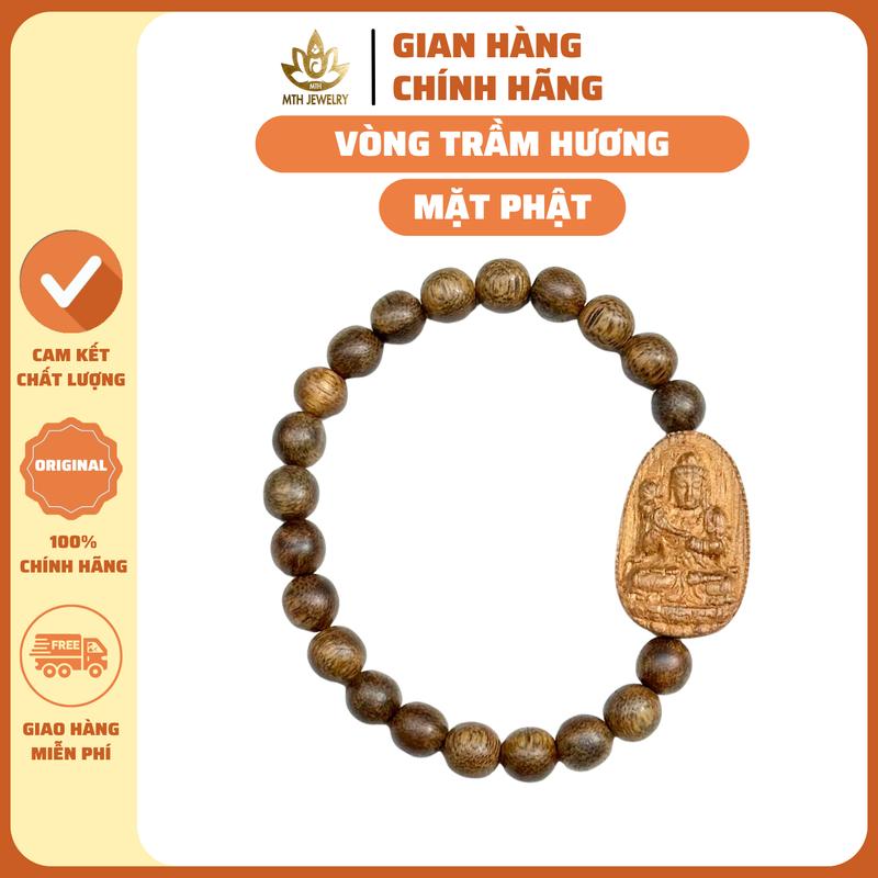 [MTH] Vòng Tay Trầm Hương Mix Mặt Phật Gỗ Trầm Mộc Trầm Hương - Vòng Trầm Tốc Việt Đủ Size Nam Nữ, Phụ Kiện Hộp Gấm, Túi Gấm, Lá Bồ Đề, Nụ Trầm, Dây Xâu - Đeo Tay Voi