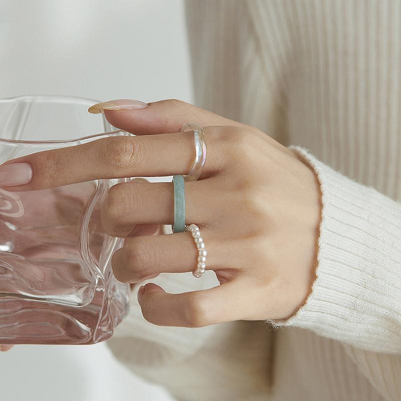 Product Introduction of 3Pcs/set Acrylic Ring Set For Women Colorful Pearl Transparent Rings Korean Cute Romantic Jewelry Accessories Girl Party Engagement Gifts #468693 39