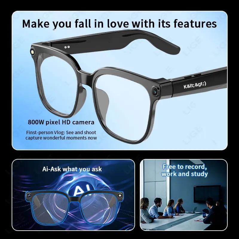 Smart Eyeglass 800W Camera Glasses AI Smart Glasses HD Shooting Video Record Call Glasses Waterproof Bluetooth Smart Sunglasses - Image 3