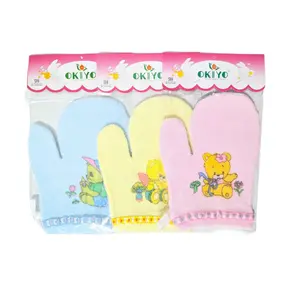 Waslap Jari Dan Kotak OKIYO l Waslap Bayi Newborn  l Handuk Tangan Mandi Bayi Biru Pink Kuning Putih