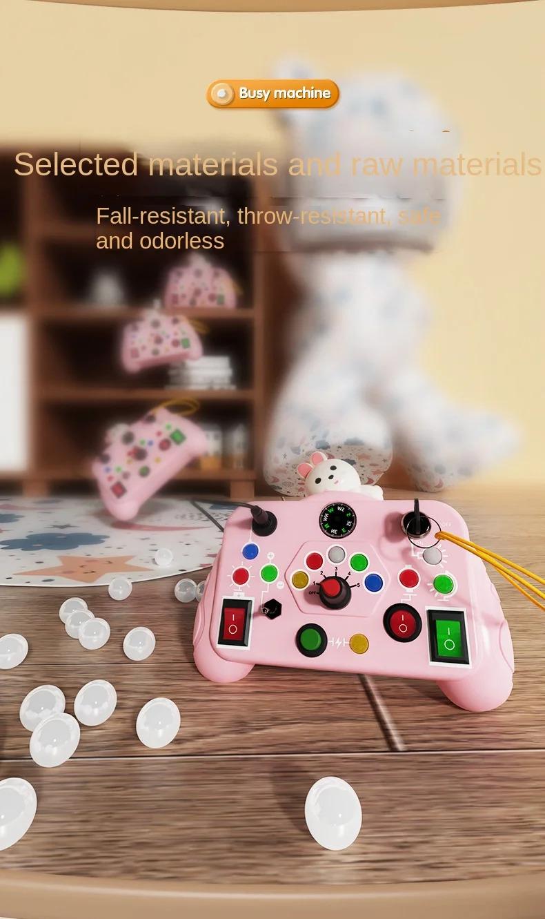 Product Introduction of Montessori Busy Board Sensory Toys Cartoon with LED Light Switch Control Board Travel Activities Children Game for 2-4 Years Old 8