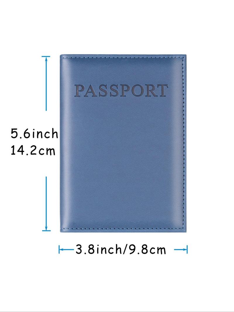 Product Introduction of Unisex Fashion Bifold Card Holder with Card Slots, Textured Letters Embossed Passport Case, Simple Style Plain Color Card Holder For Passport & Bank Card For Travel 1