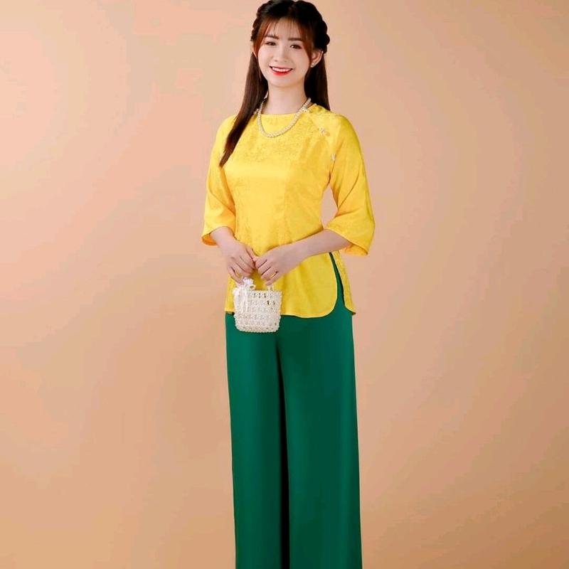 một sét bà ba co tròn tay lỡ vat bầu Top đầm mẹ size m cỡ lớn cộng sọc cam trà sữa boho đồ bộ quần sọc caro váy ủ 【 áo xanh đơn đóng nút ngọc set setyem chỉ giặt tay đen sọc trắng - quây ngẫu nhiên thường botieuthu