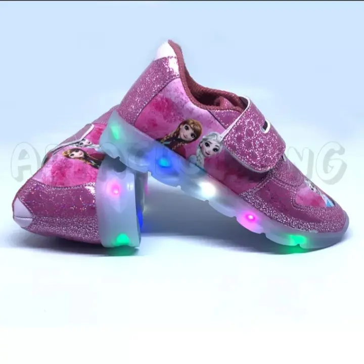 SEPATU LED ANAK CEWE BERKARAKTER PROZEN