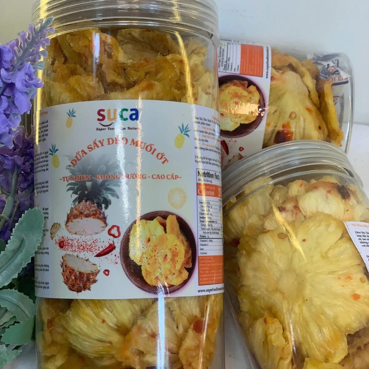 Combo 2 hộp dứa sấy dẻo muối ớt tự nhiên nguyên chất Snack Ăn Vặt Food