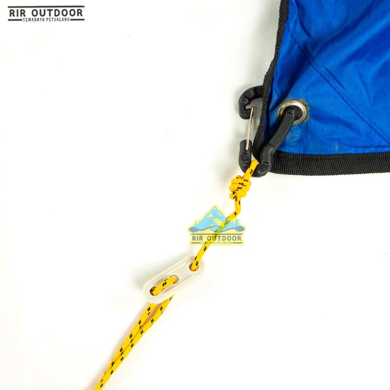 1 PAKET TALI FLYHSEET RIR OUTDOOR (4 tali, 4 guyline, 4 carabiner) Camping 2