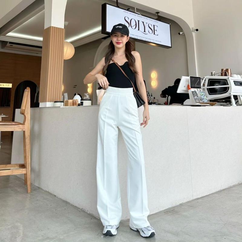 Quần tây nữ dáng basic big size lưng cao khóa lệ bên hông gen ôm eo dáng 98cm Guna Store