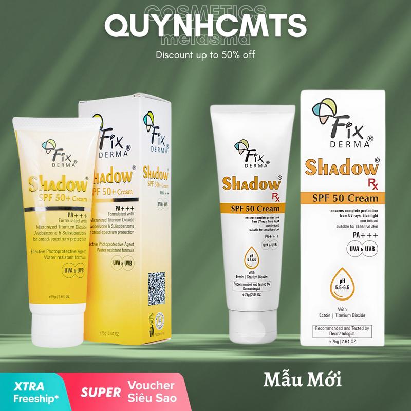 50+ Kem Chống Nắng Dưỡng Ẩm & Bảo Vệ Da FIXDERMA Shadow SPF50+ Cream 75g