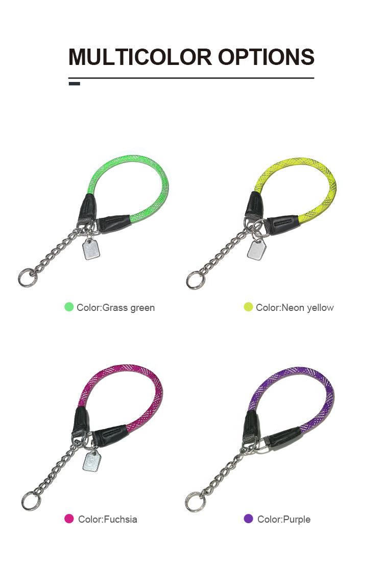 Product Introduction of Truelove Pet P-Collar New Strong Metal Stainless Steel Nylon Braided Large Rope Training Dog Premium Designer Luxury TLC5374 16