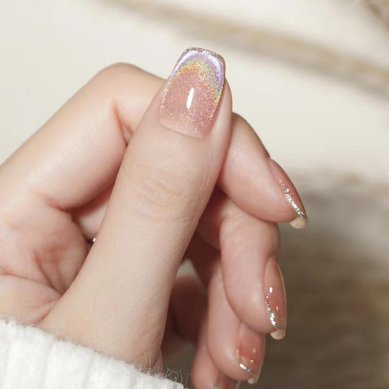 gel sơn móng tay Gel Mắt Mèo Laser Cầu Vồng Hiệu Ứng Ánh Sáng Đa Chiều móng nghệ thuật UV Manicure [SK16] 5