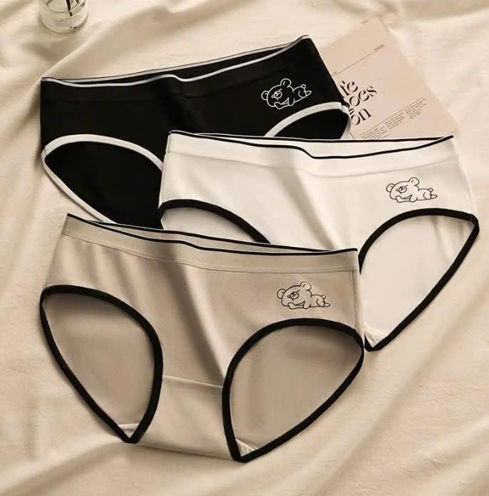 Sét 10 quần lót nữ cute Q17 với thiết kế in hình chú gấu cotton dễ thương với thiết kế bo viền cá tính khoẻ khoắn(cod tách lẻ 5 quần )