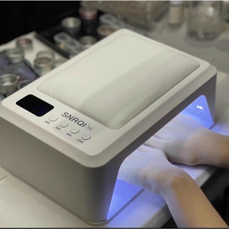 Máy Hơ Gel T8 SNRQI - Công Suất 72W - 60 Bóng Đèn LED/UV - Tích Hợp Gối Kê Tay - Chính Hãng