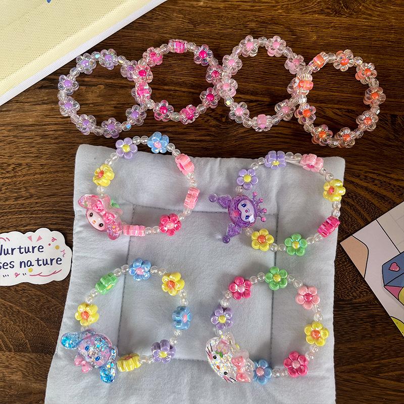 Product Introduction of New cute sanirio beaded bracelet exquisite girl bracelet flower beads CHILDREN'S baby versatile jewelry 4